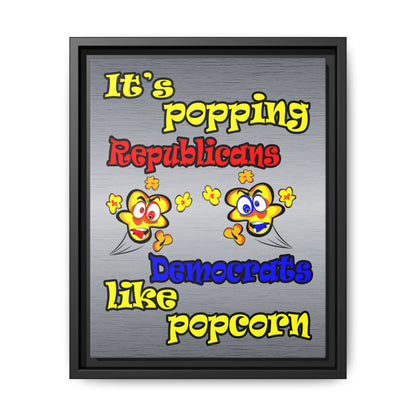 popping like popcorn - framed canvas art (brushed nickel)
