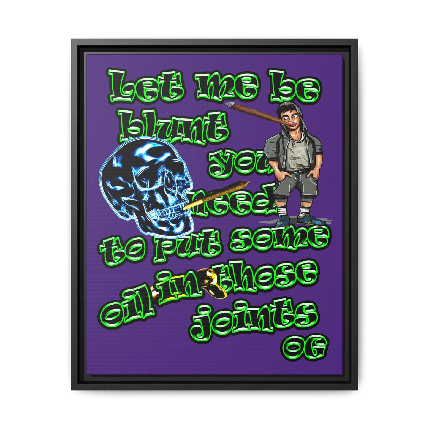 og - framed canvas art (purple)