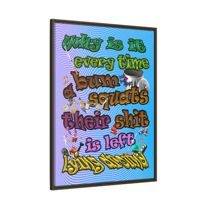 the bum's shit - framed canvas art (light blue-purple wave)