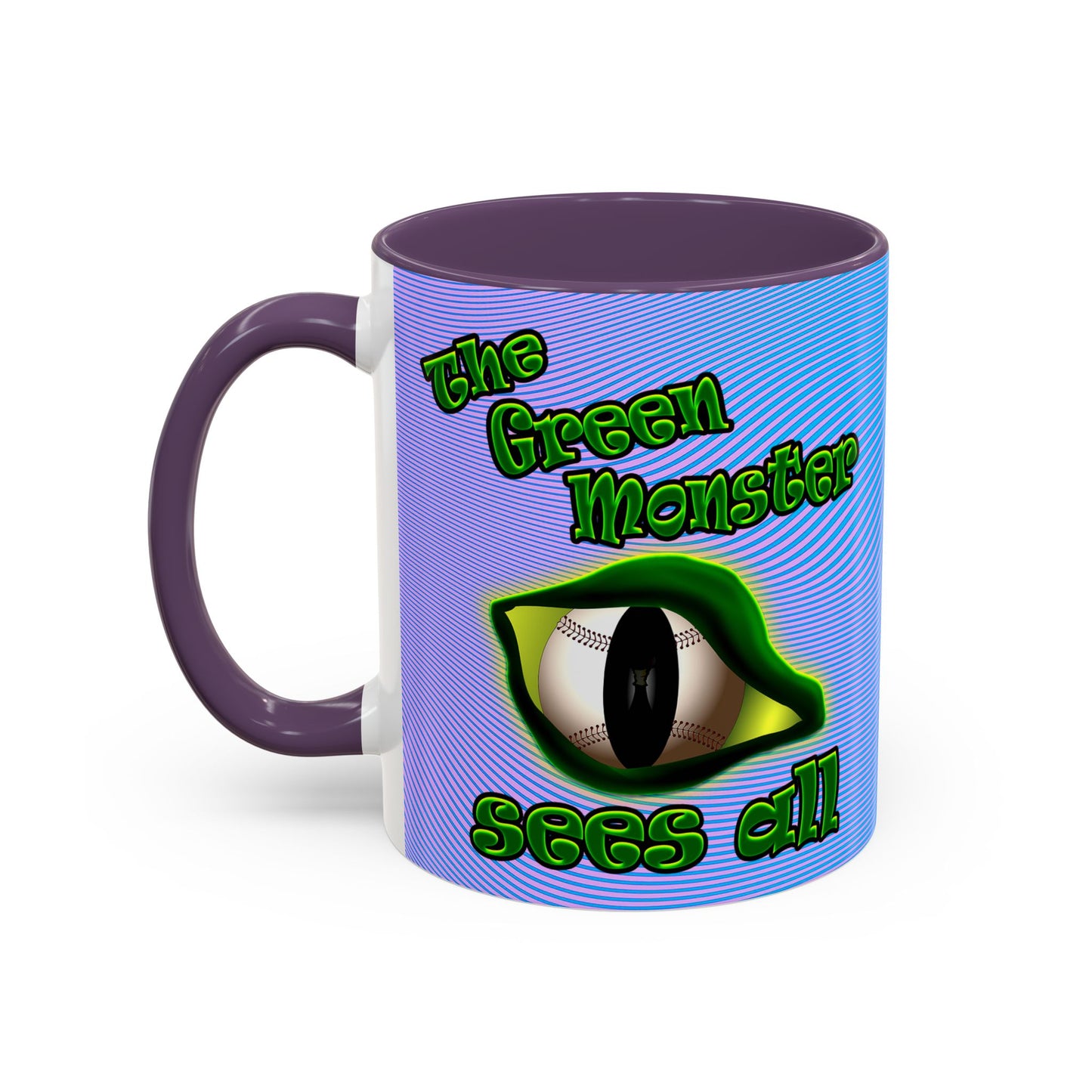 green monster - Accent Mug (light blue-purple wave)