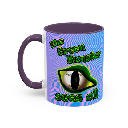 green monster - Accent Mug (light blue-purple wave)