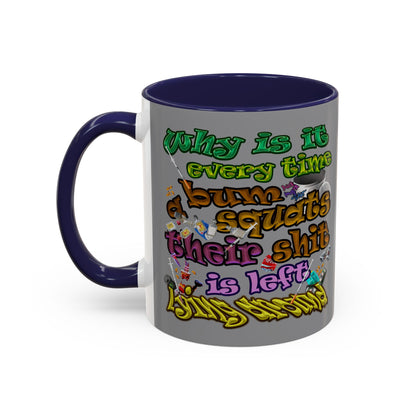the bum's shit - Accent Mug (grey)