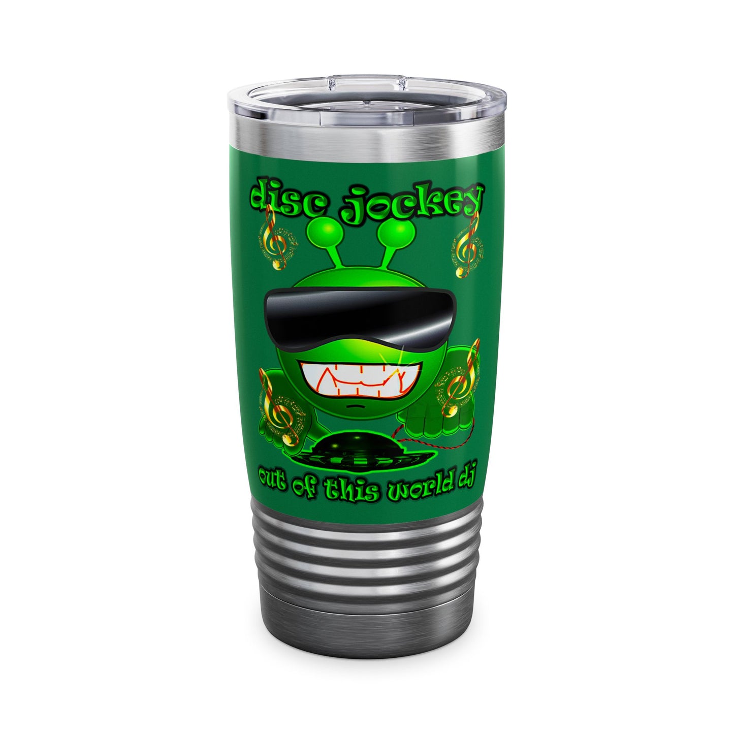 disc jockey - Ringneck Tumbler, 20oz (dark green)