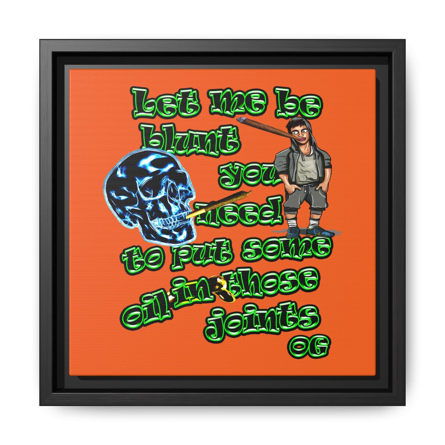 og - framed canvas art (orange)