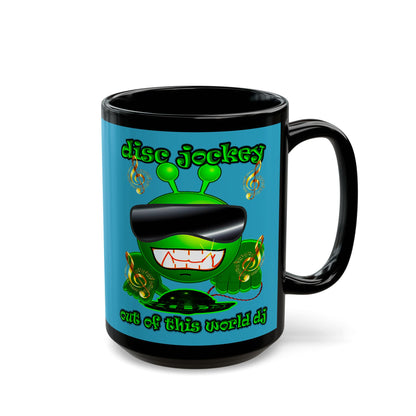 disc jockey - Black Mug (turquoise)