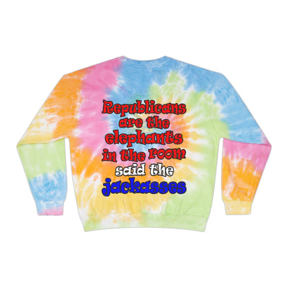 donkeys and elephants - Unisex Tie-Dye Sweatshirt