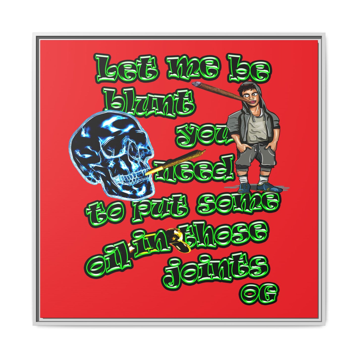 og - framed canvas art (red)