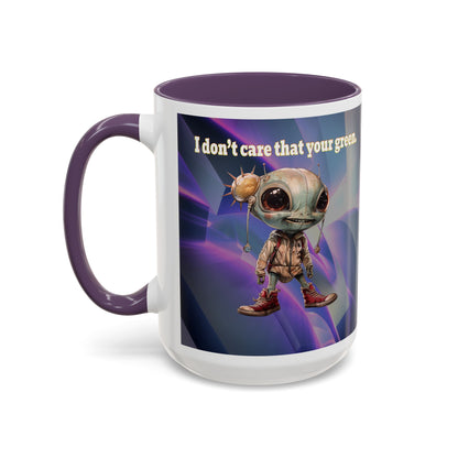 I don't care that your grey - Accent Mug (grey-pink wave)