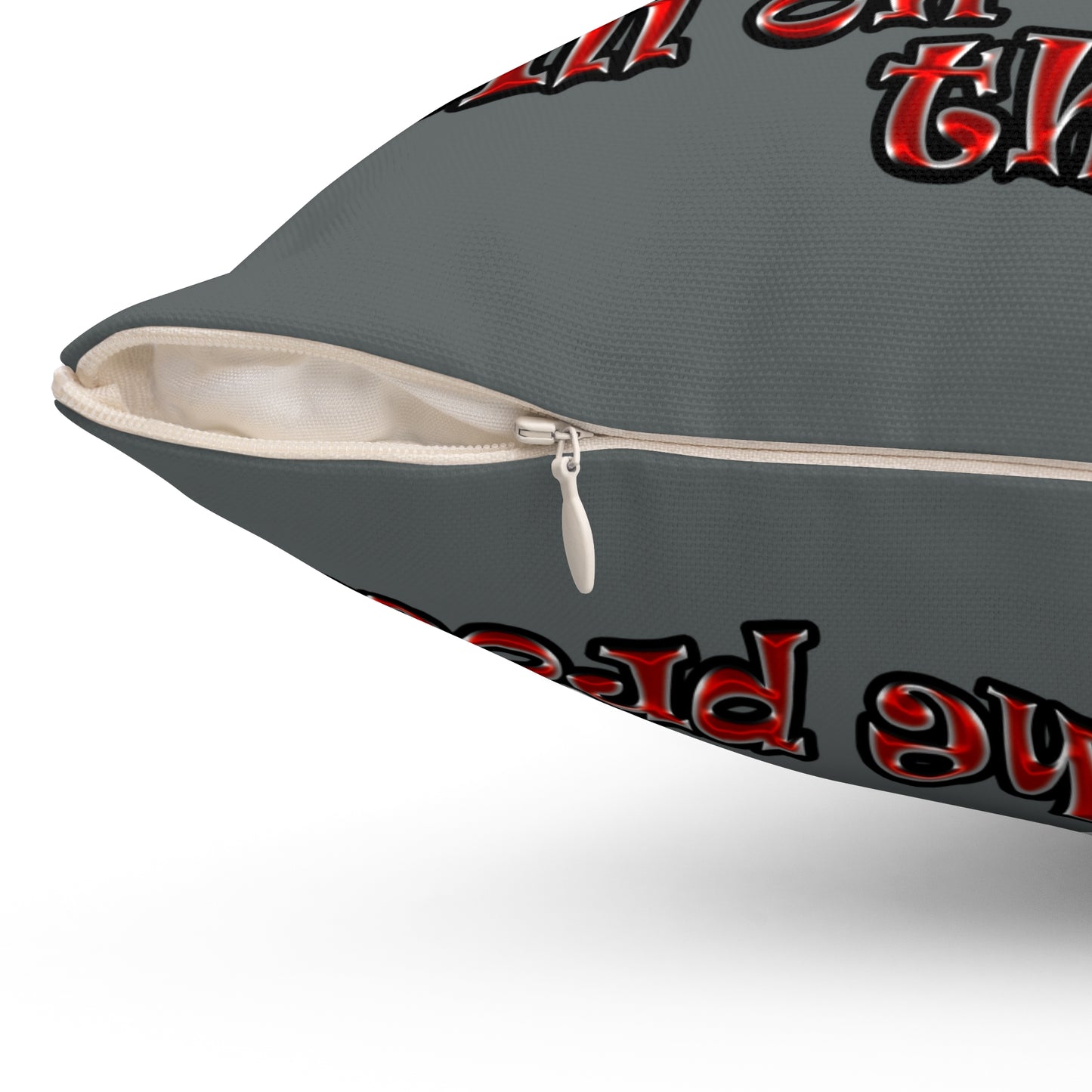 schrodinger's cat - Spun Polyester Square Pillow - (dark grey)