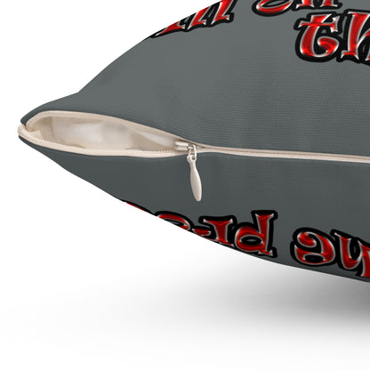 schrodinger's cat - Spun Polyester Square Pillow - (dark grey)