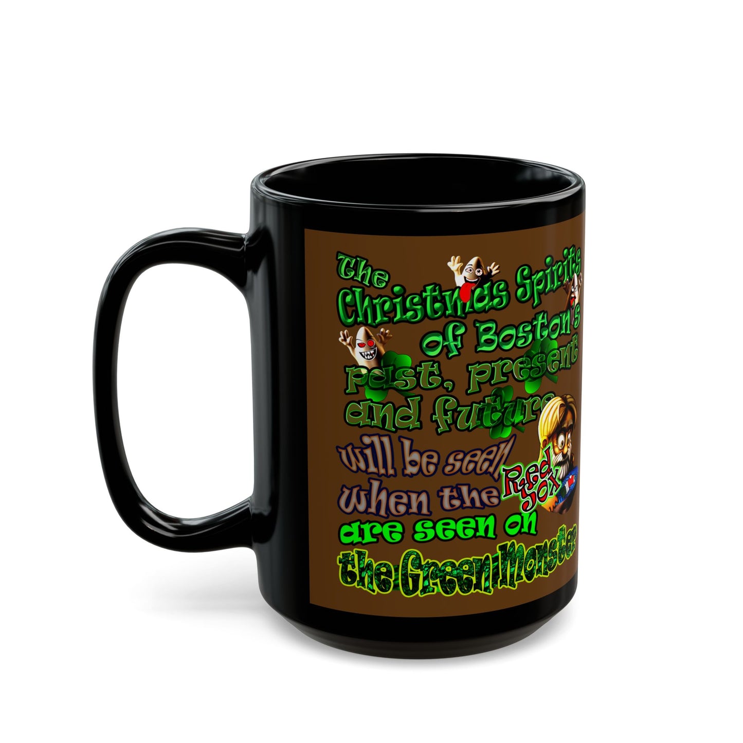christmas spirits of boston - Black Mug (brown)