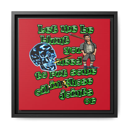 og - framed canvas art (dark red)