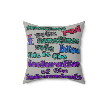 declaration of the independents - Faux Suede Square Pillow - (light grey)