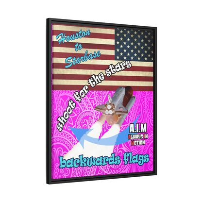 shoot for the stars - framed canvas art (pink swirl)