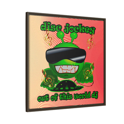 disc jockey - framed canvas art (yellow-orange wave)