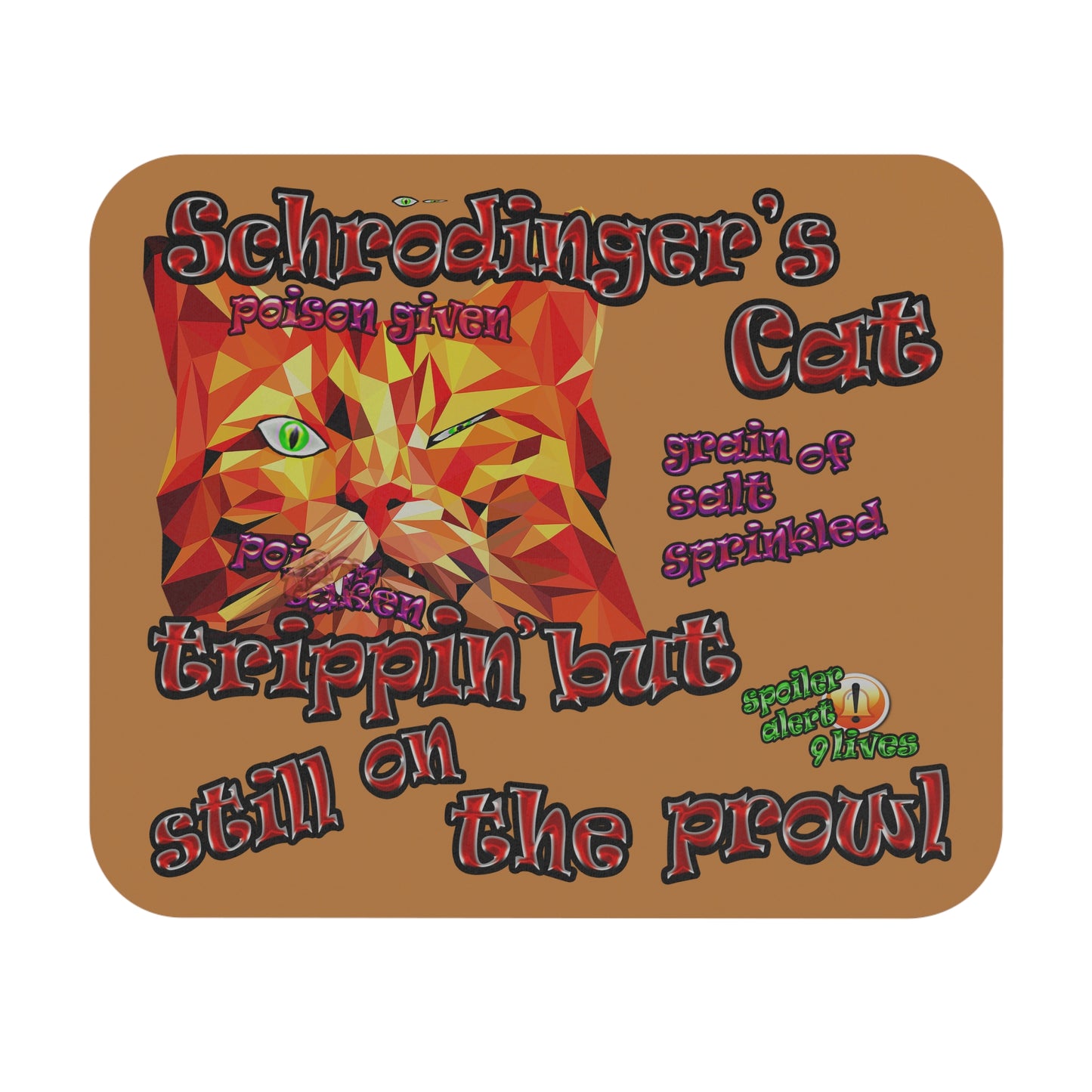schrodinger's cat - Mouse Pad (Rectangle) (light brown)