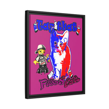 tag that - framed canvas art (pink)