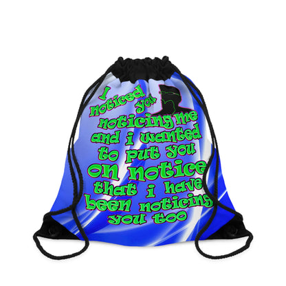 noticed you noticing - Drawstring Bag (blue-white wave)