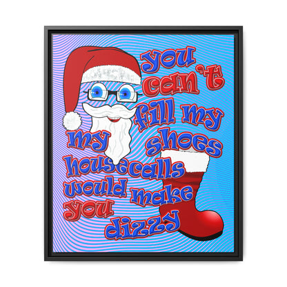santa's shoes - framed canvas art (light blue-purple wave)
