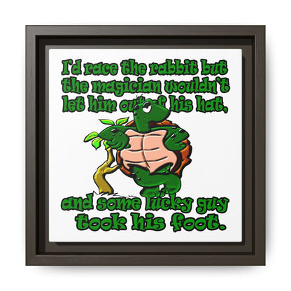 turtle race - framed canvas art (white)