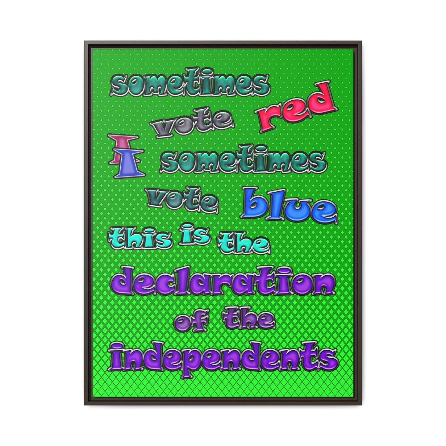declaration of the independents - framed canvas art (logo green)