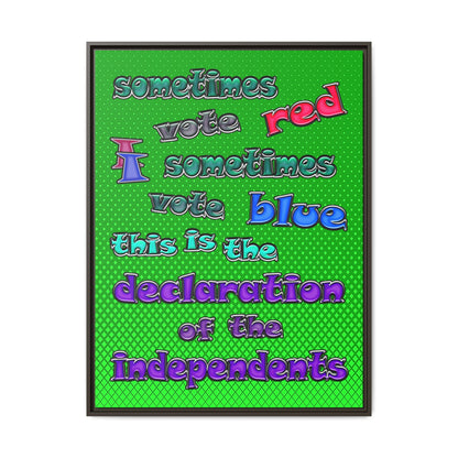 declaration of the independents - framed canvas art (logo green)