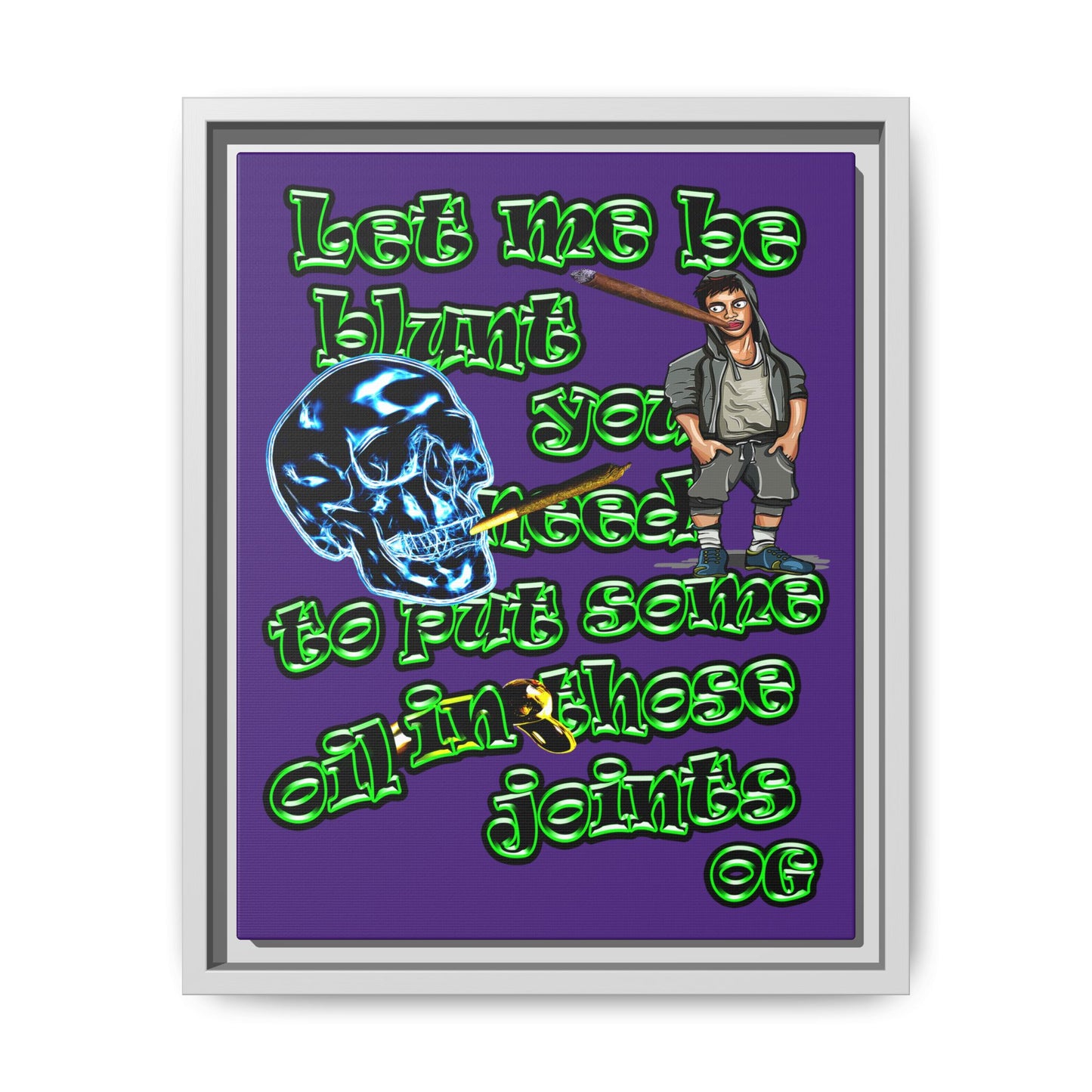 og - framed canvas art (purple)