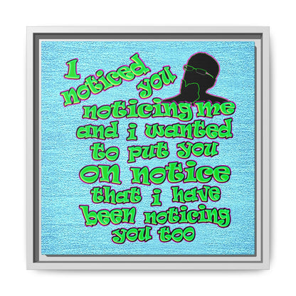 noticed you noticing - framed canvas art (faded blue)