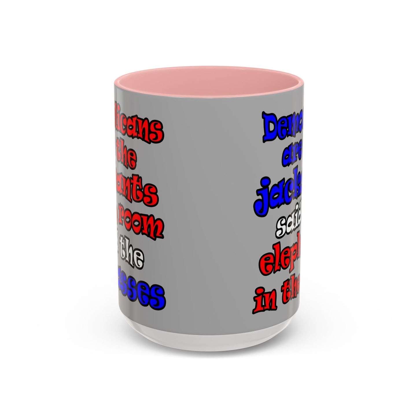 donkeys and elephants - Accent Mug (light grey)