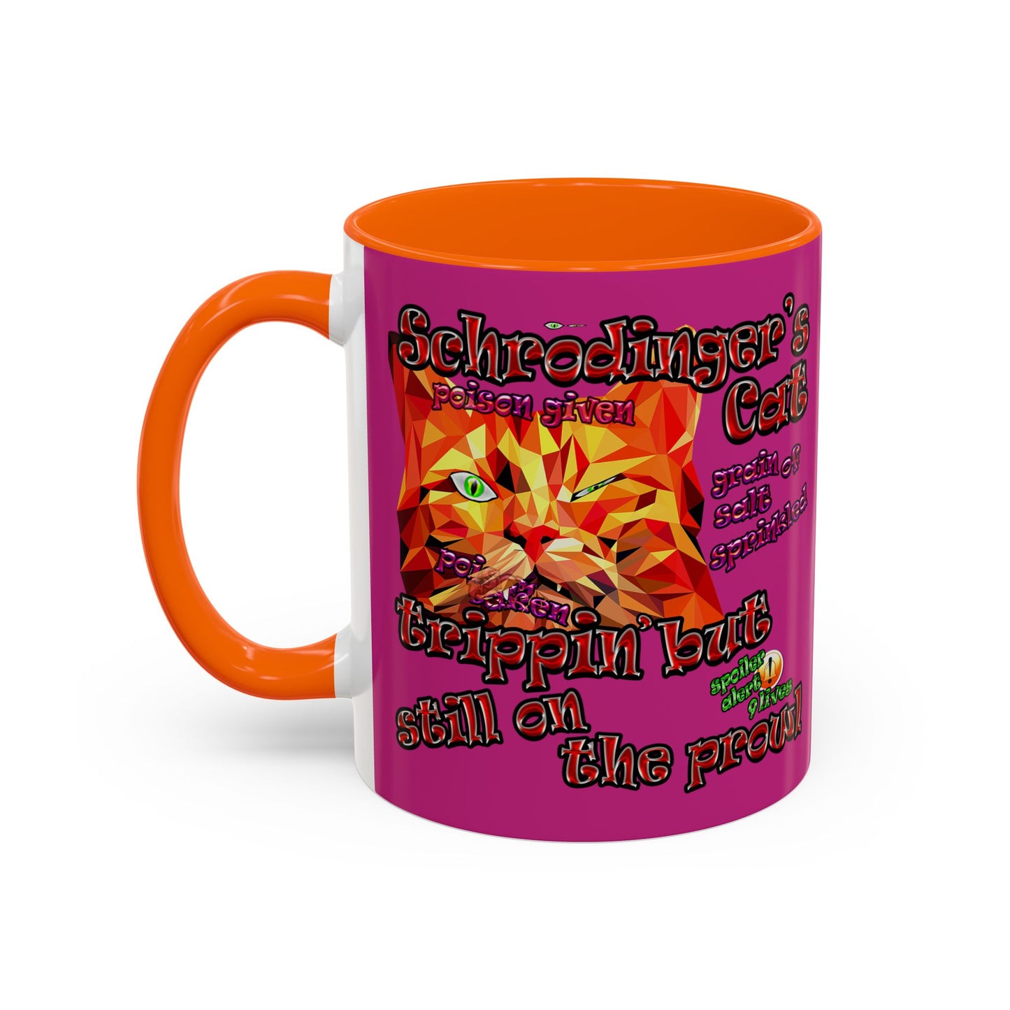 schrodinger's cat - Accent Mug (pink)