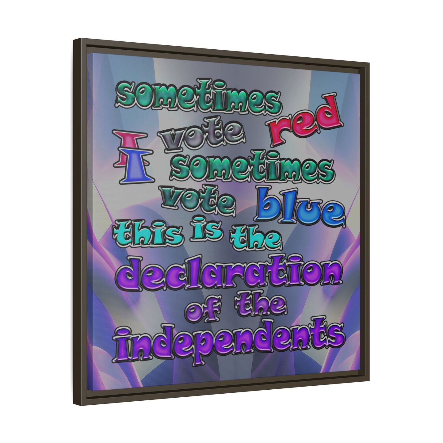 declaration of the independents - framed canvas art (grey-pink wave)