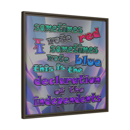 declaration of the independents - framed canvas art (grey-pink wave)