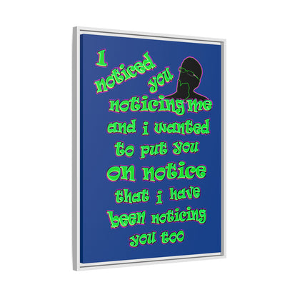 noticed you noticing - framed canvas art (dark blue)