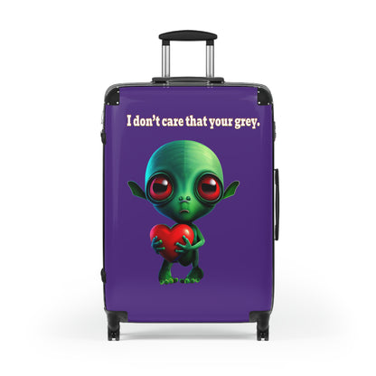 I don't care that your grey - Suitcase (purple)