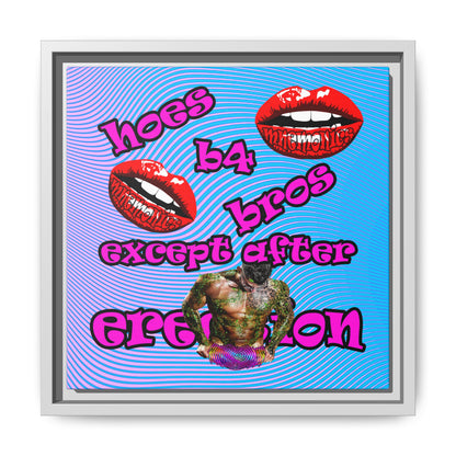 hoes b4 bros - framed canvas art (light blue-purple wave)
