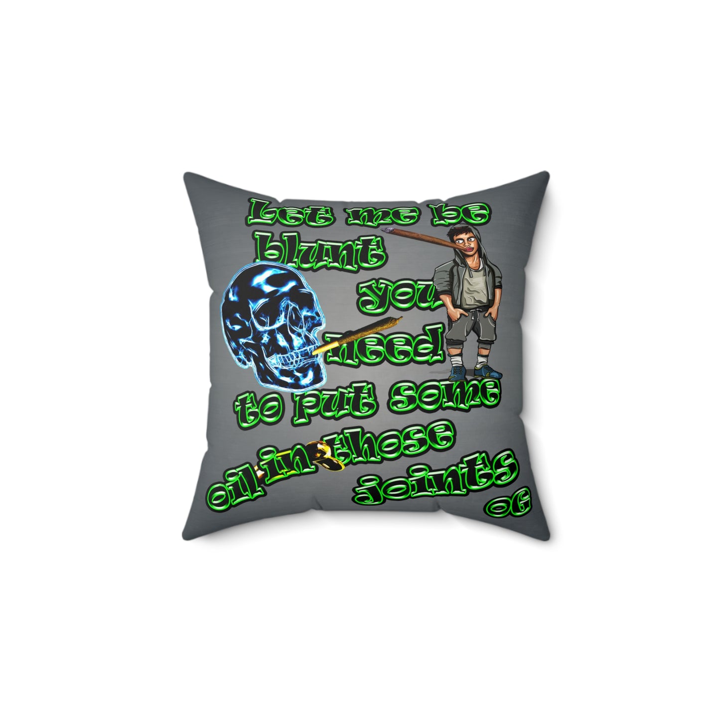 og - Faux Suede Square Pillow - (grey-light grey)
