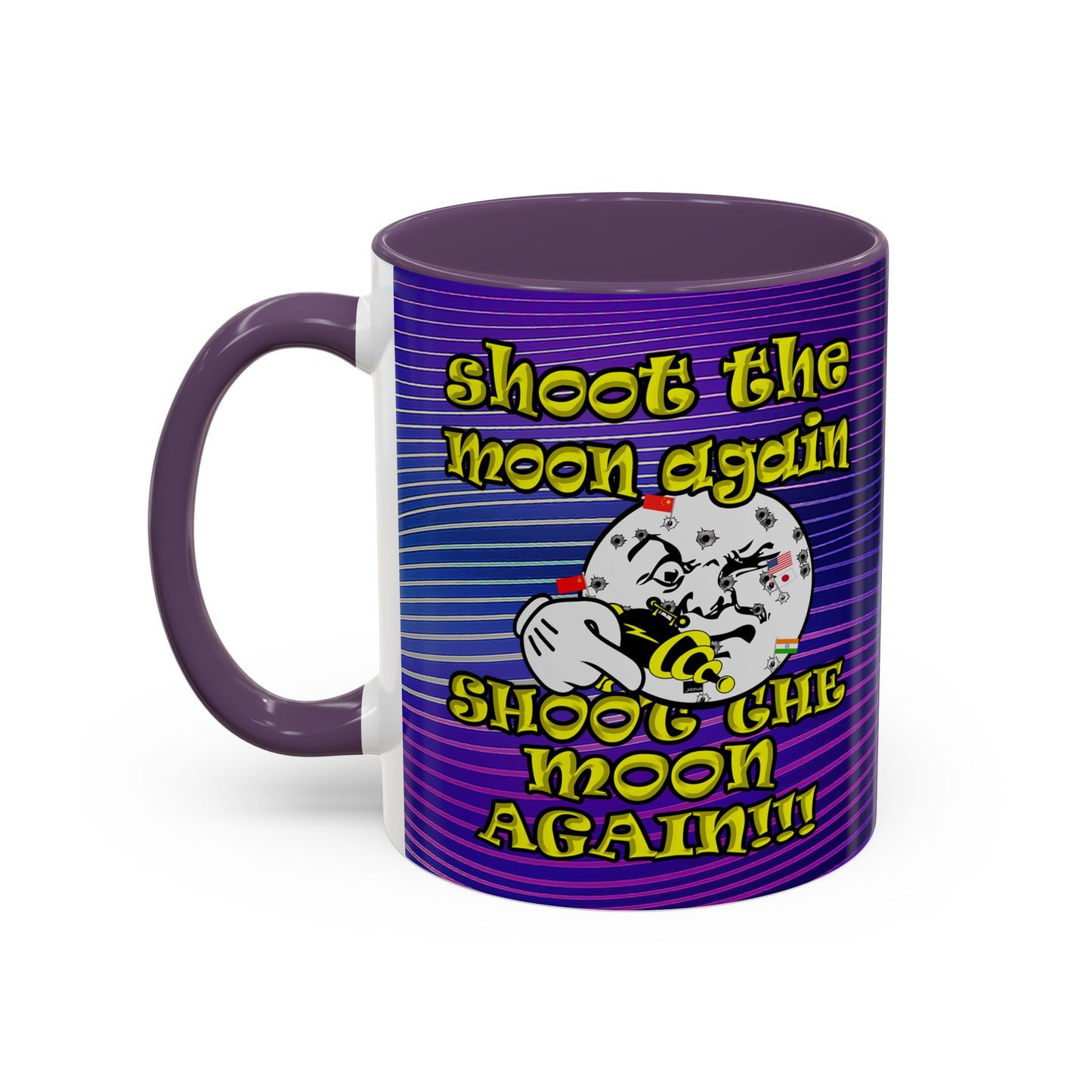 shoot the moon again - Accent Mug (purple wave)