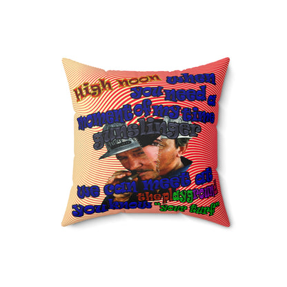 high noon - Spun Polyester Square Pillow - (yellow-orange wave)