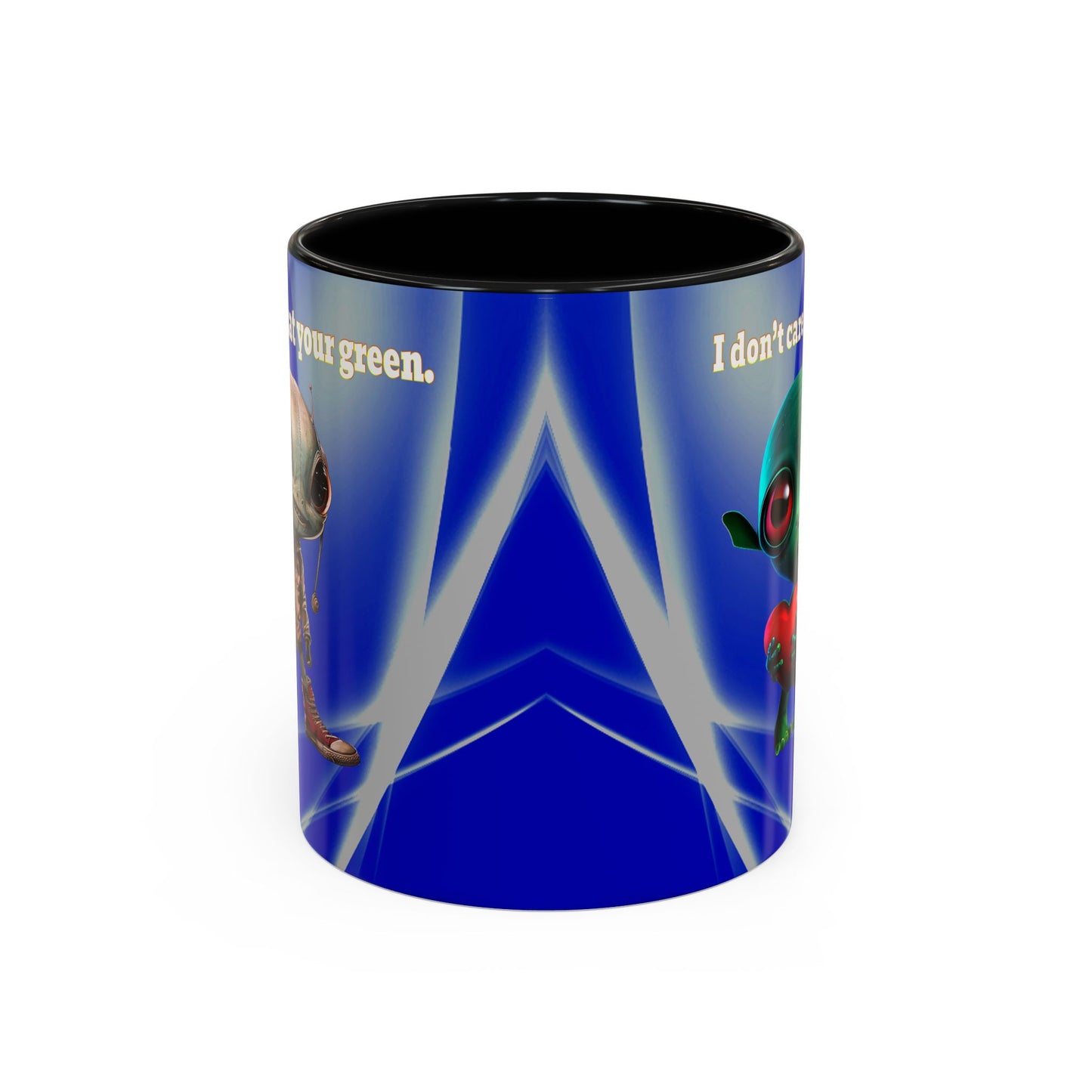 I don't care that your grey - Accent Mug (blue-white wave)