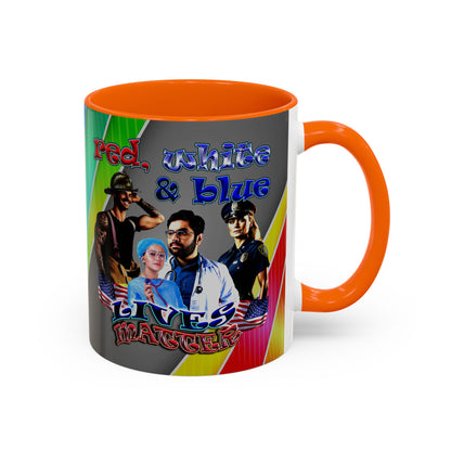 rw&b lives matter - Accent Mug (rainbow split)
