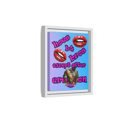hoes b4 bros - framed canvas art (light blue-purple wave)