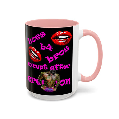 hoes b4 bros - Accent Mug (black)