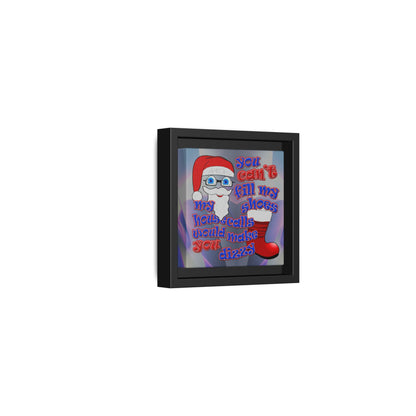 santa's shoes - framed canvas art (grey-pink wave)
