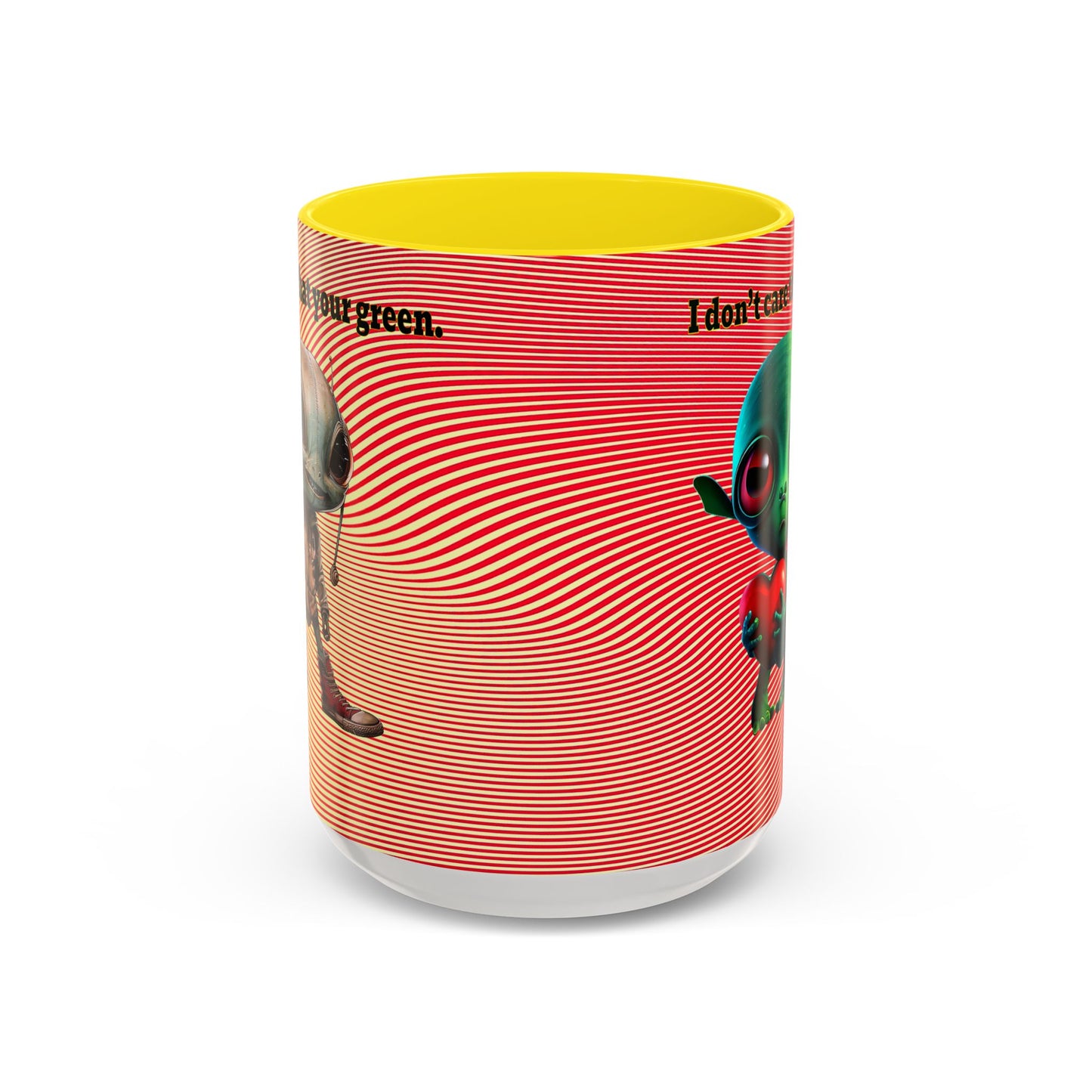 I don't care that your grey - Accent Mug (yellow-orange wave)