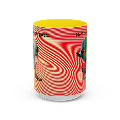 I don't care that your grey - Accent Mug (yellow-orange wave)