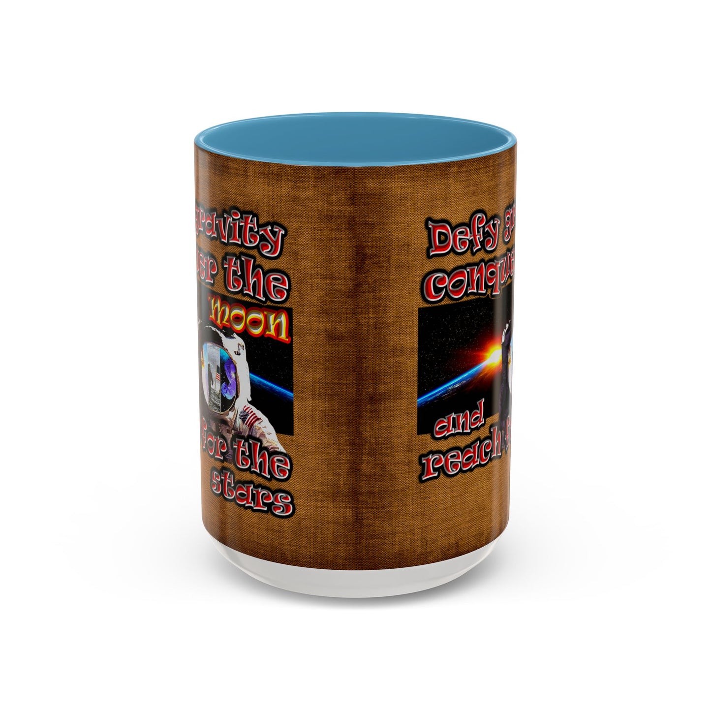 defy conquer reach - Accent Mug (brown papyrus)