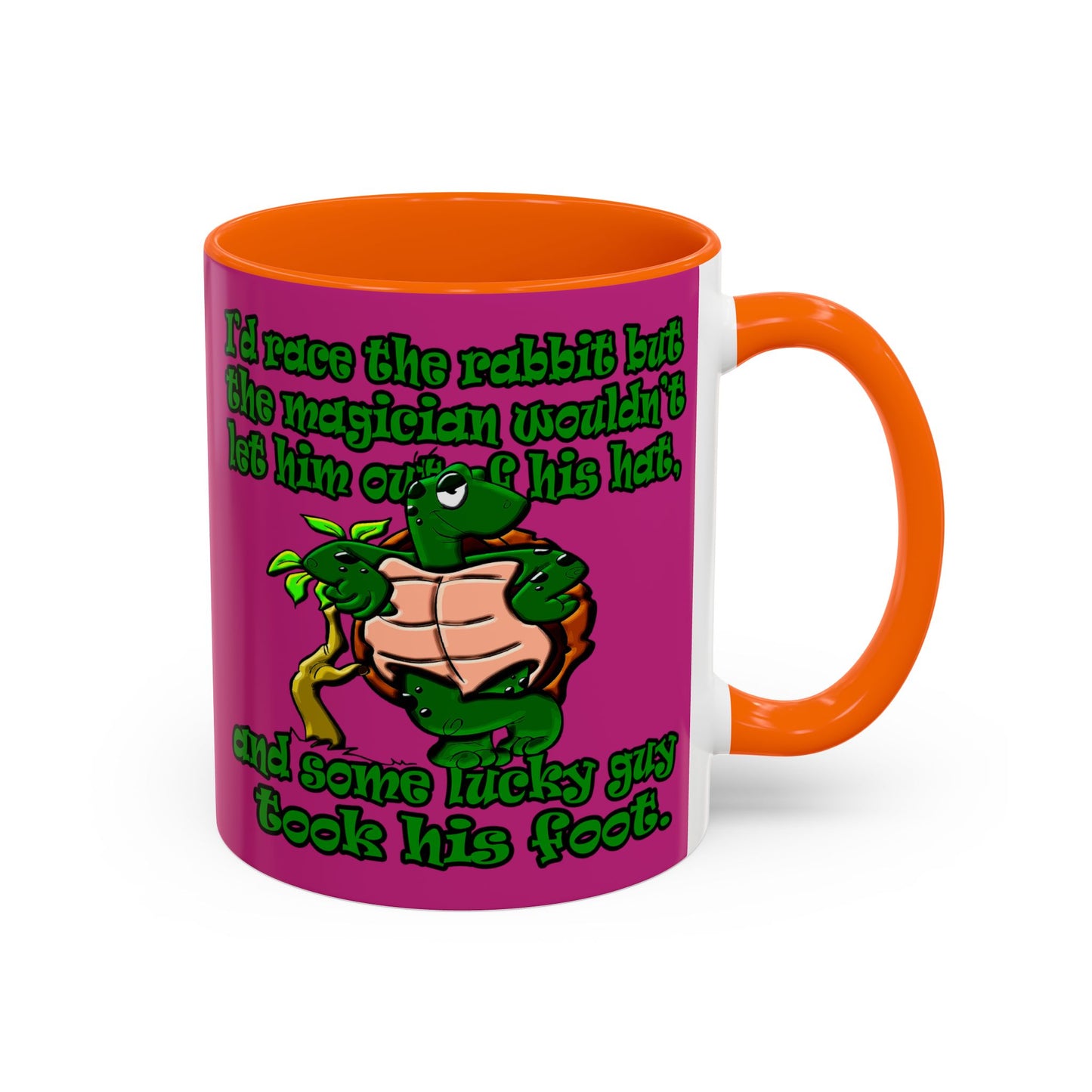 turtle race - Accent Mug (pink)