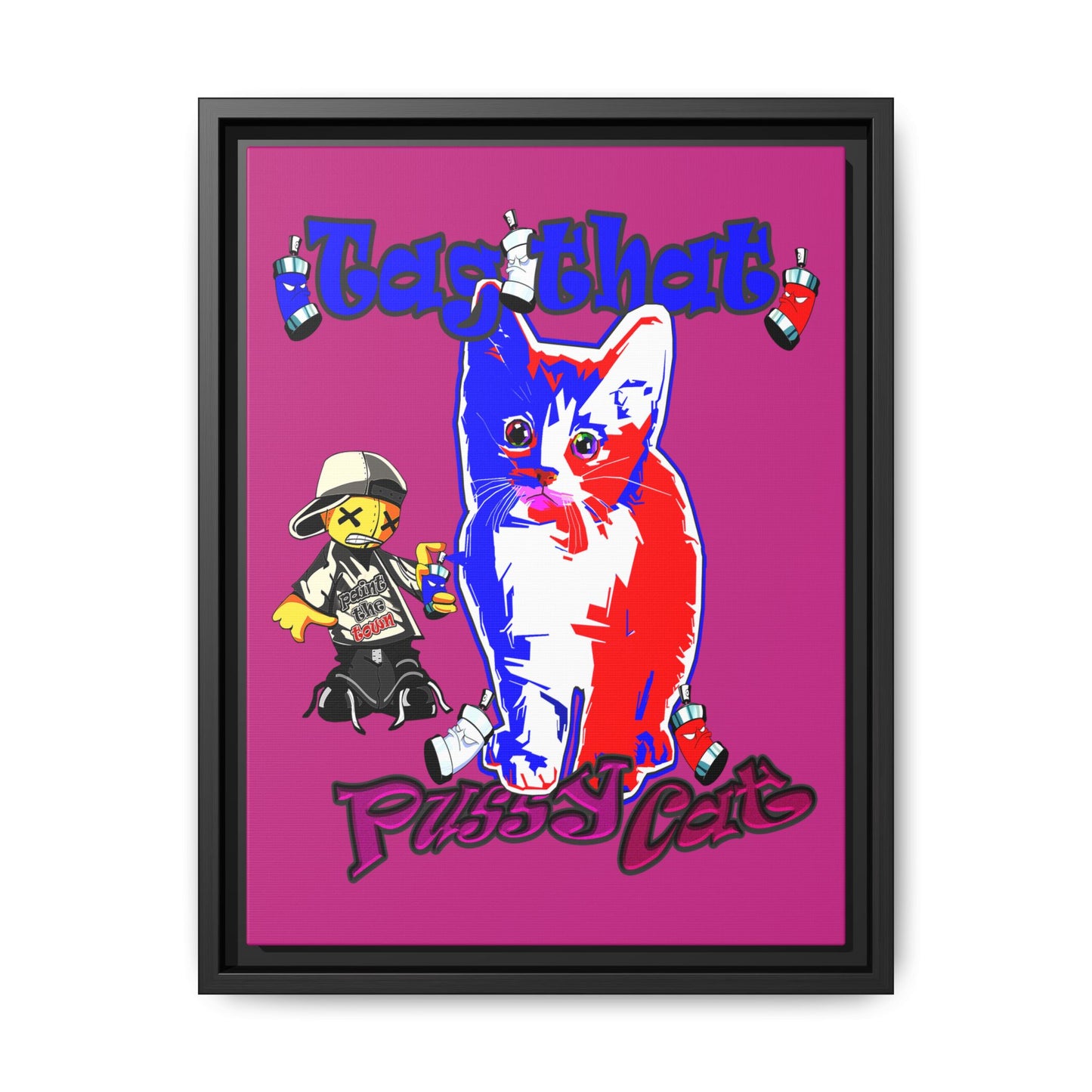 tag that - framed canvas art (pink)