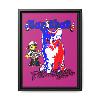tag that - framed canvas art (pink)