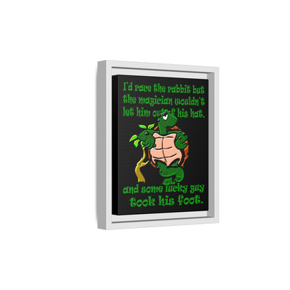 turtle race - framed canvas art (black)